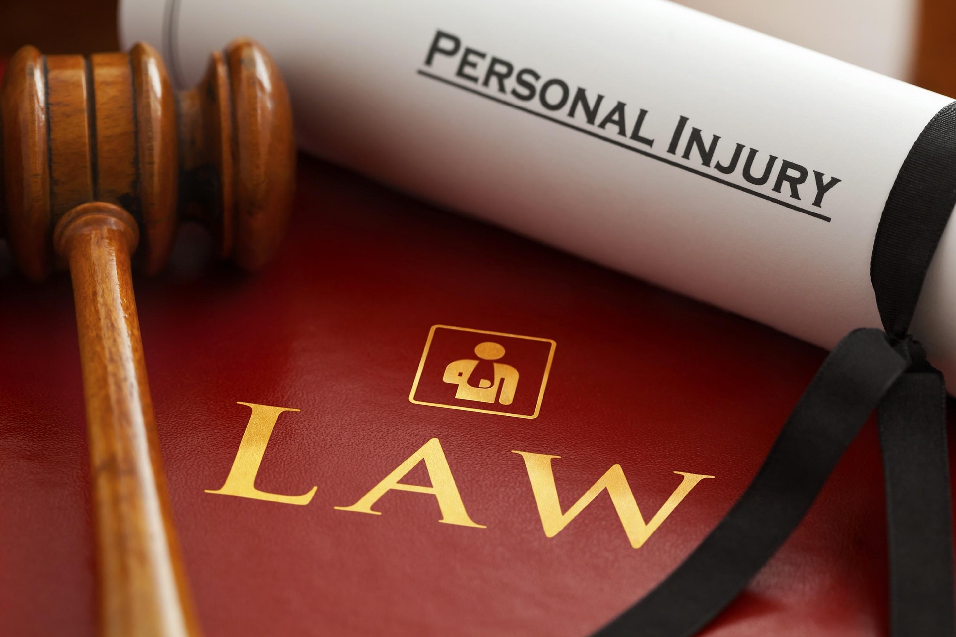 An image with written words "personal injury" and a judge's gavel can be seen placed beside it.